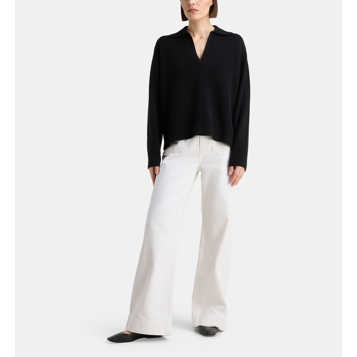 Pull droit frozon en cachemire noir, GALERIES LAFAYETTE