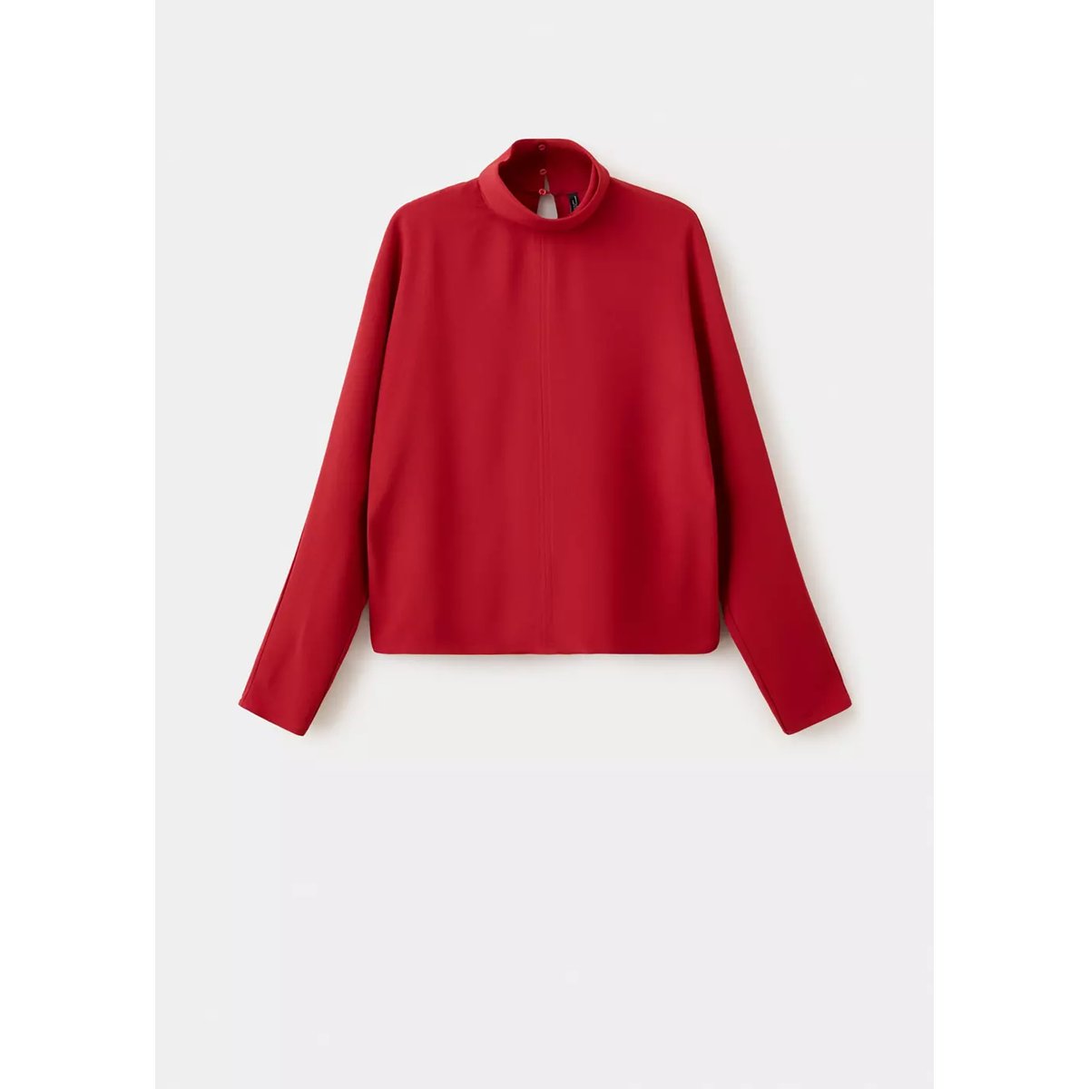 Chemisier droit col montant rouge, MANGO