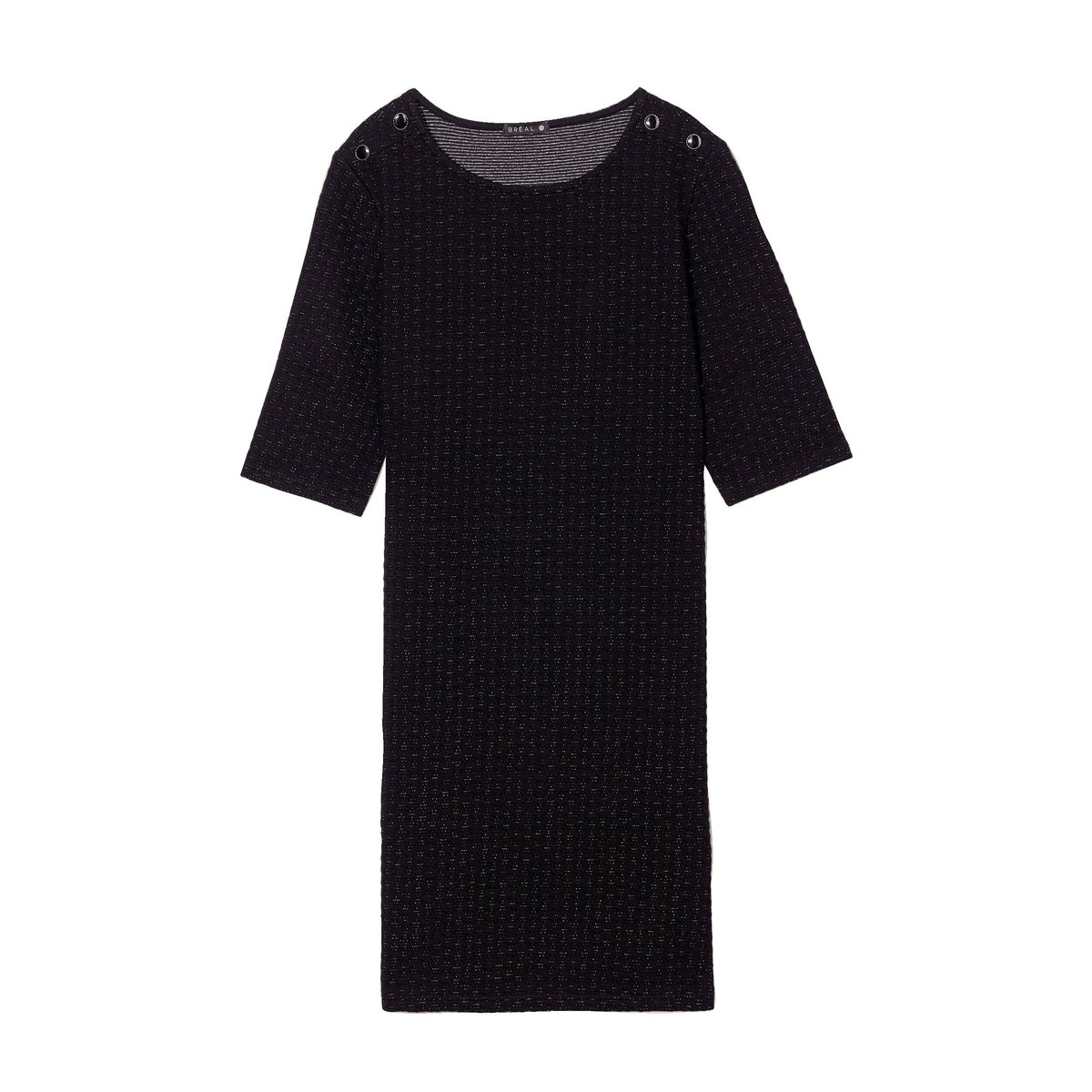 Robe droite manches 3/4 noir, BREAL