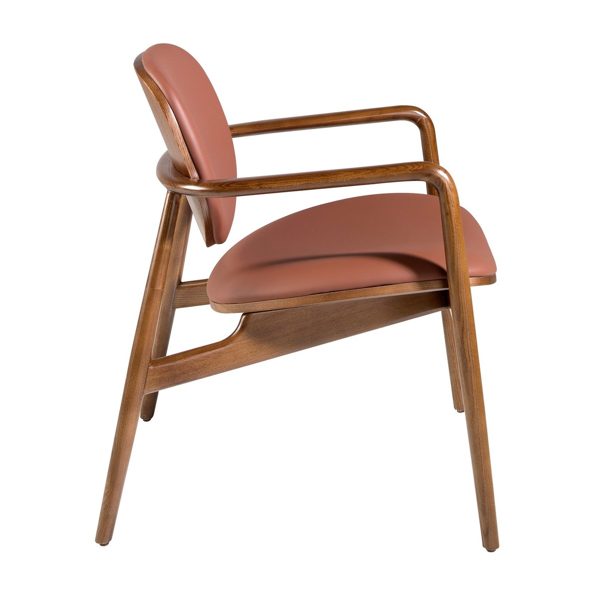 Fauteuil en similicuir taupe et noyer noyer | taupe, ANGEL CERDA