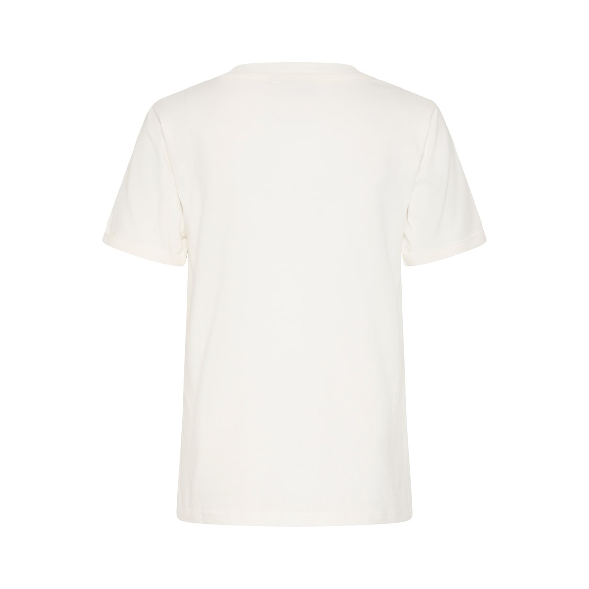 T-shirt à manches courtes blanc chalk/coffee bean emb., KAFFE