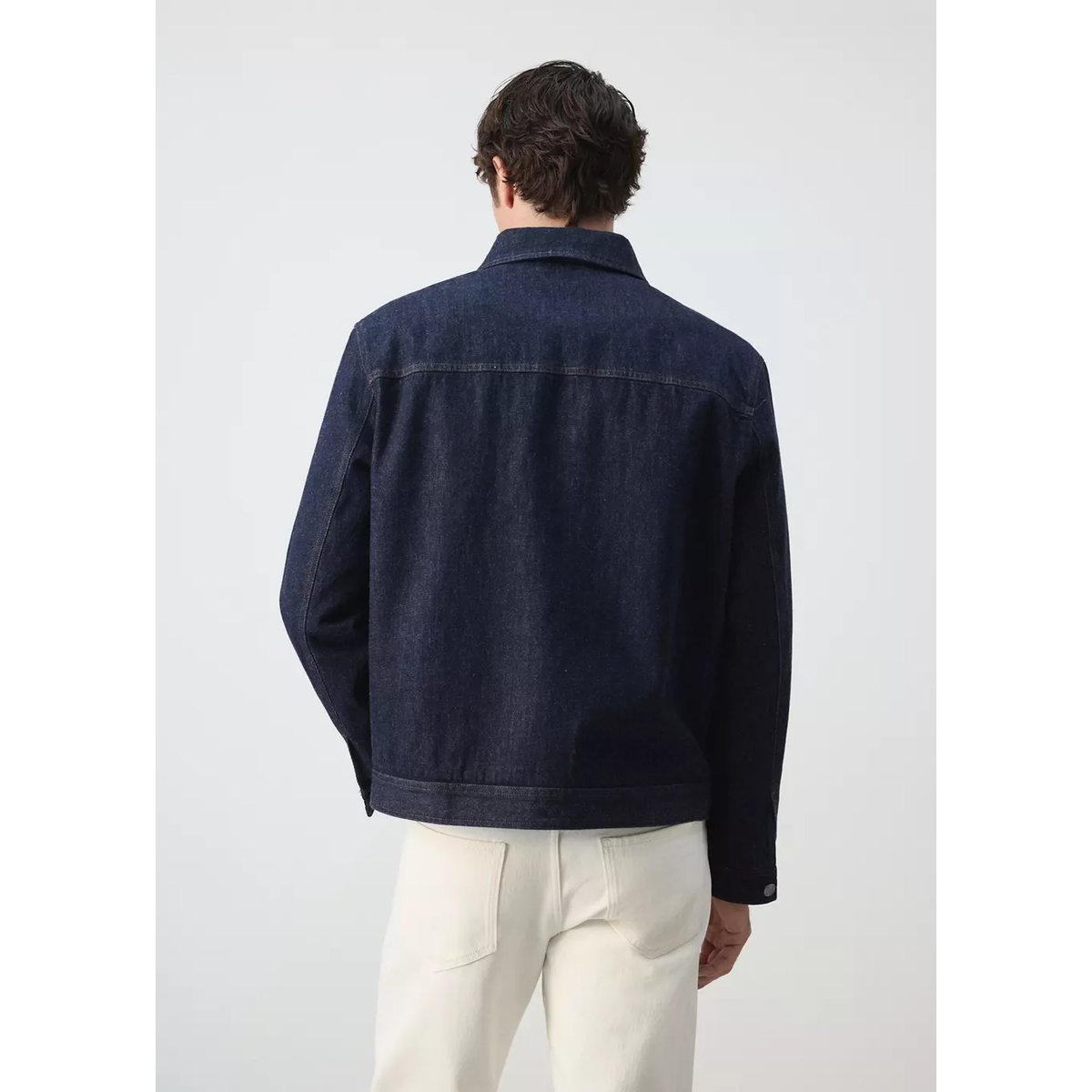 Veste en denim avec fermeture éclair bleu, MANGO MAN