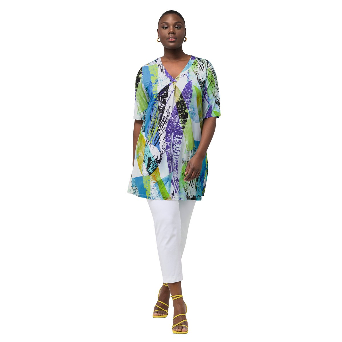 T-shirt en tissu fluide slinky pistache, ULLA POPKEN
