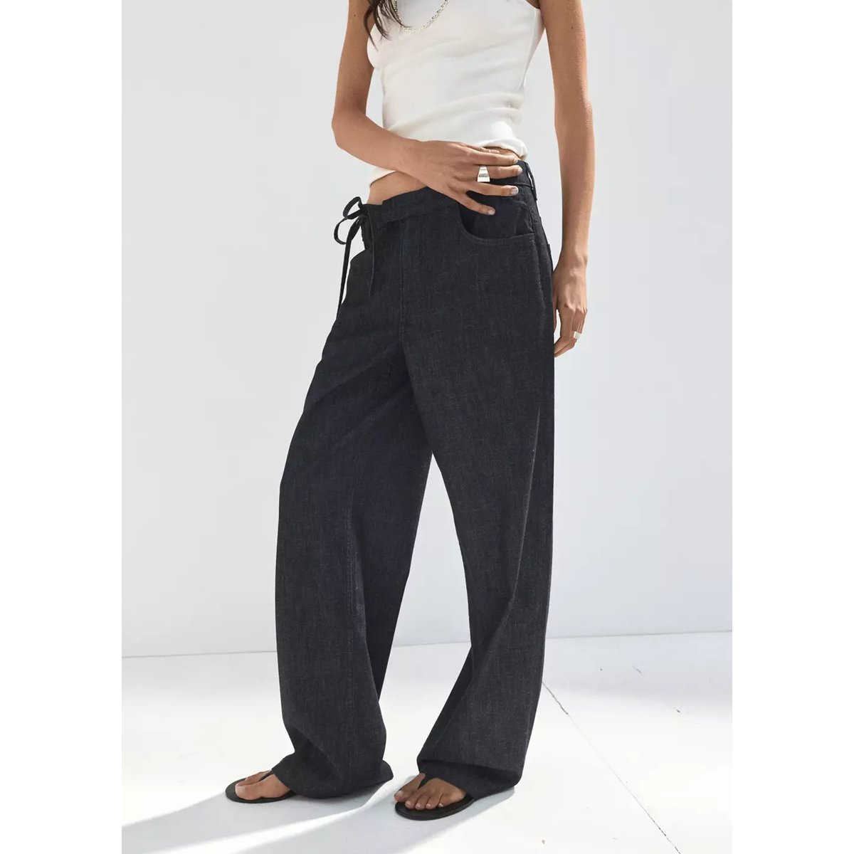 Jean low waist nœud bleu, MANGO