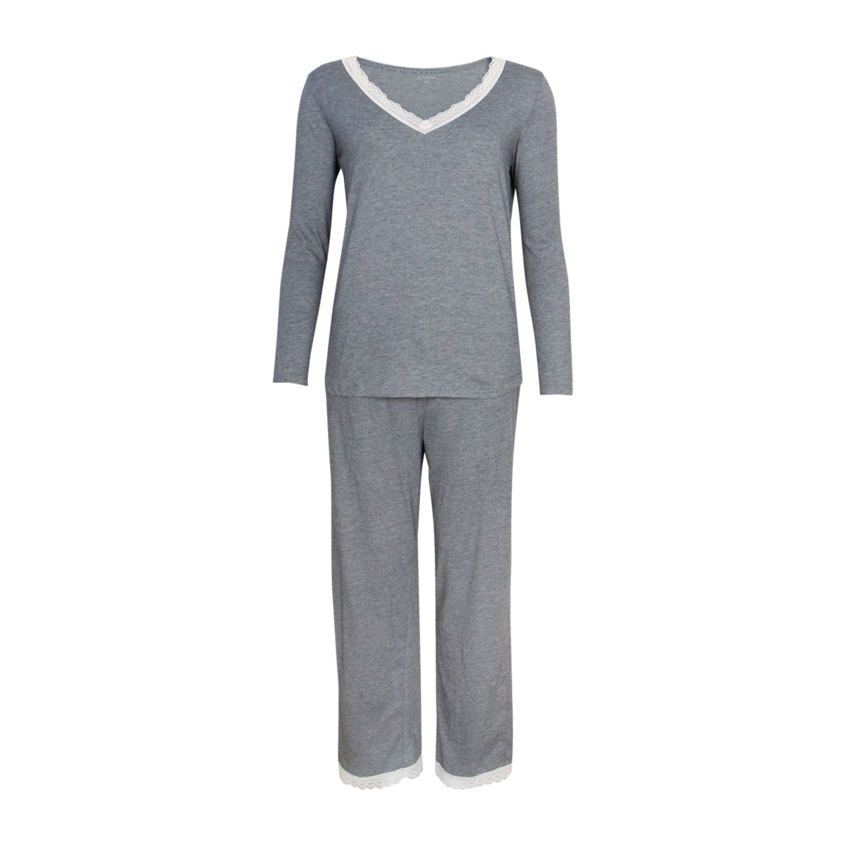 Pyjama long GRAPHIC gris anthracite, ATHENA