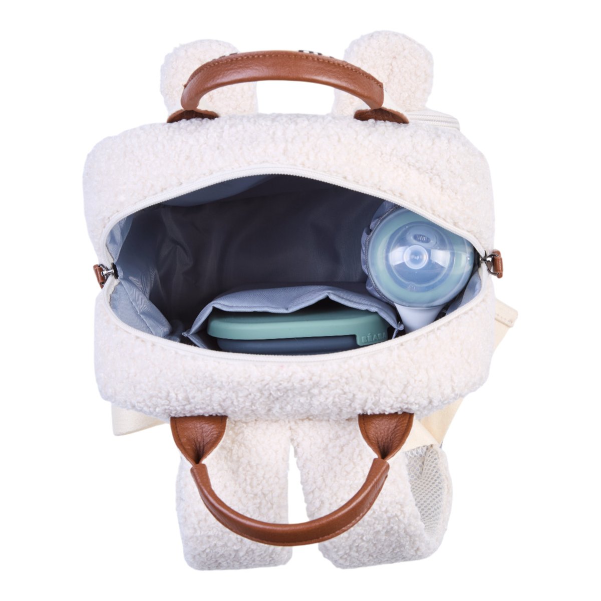 Sac à dos enfant mini club Signature blanc cassé, CHILDHOME