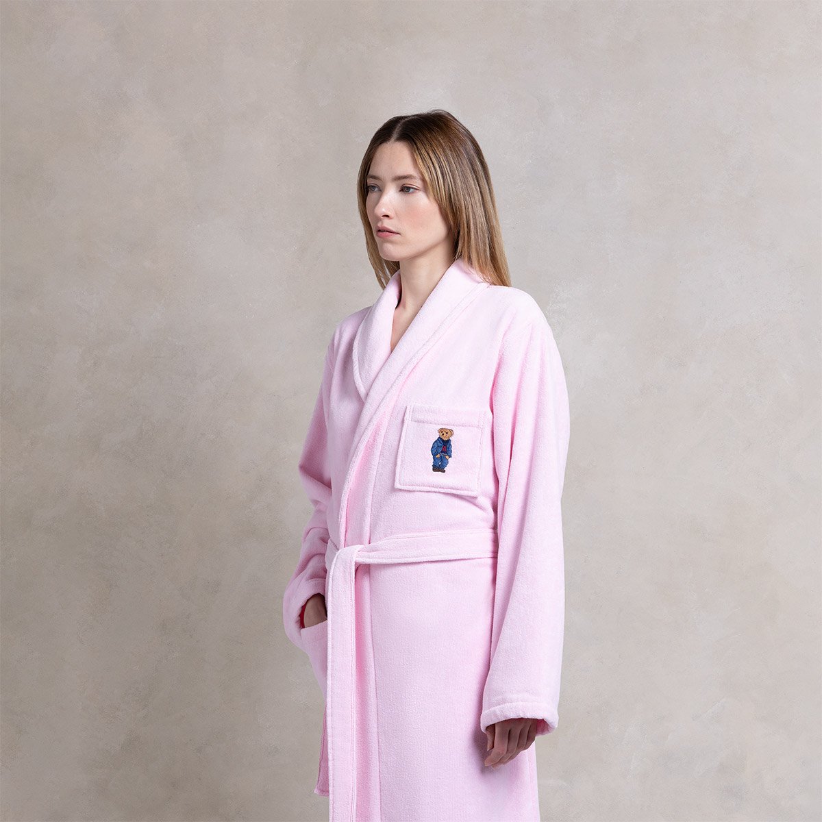 Peignoir de bain en velours, DENIM BEAR carmel pink, RALPH LAUREN HOME