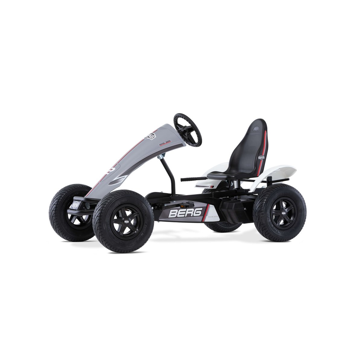 Kart à Pédales pour Enfants, 5+ Ans, XL Race GTS BFR-3 grey/white, BERG TOYS