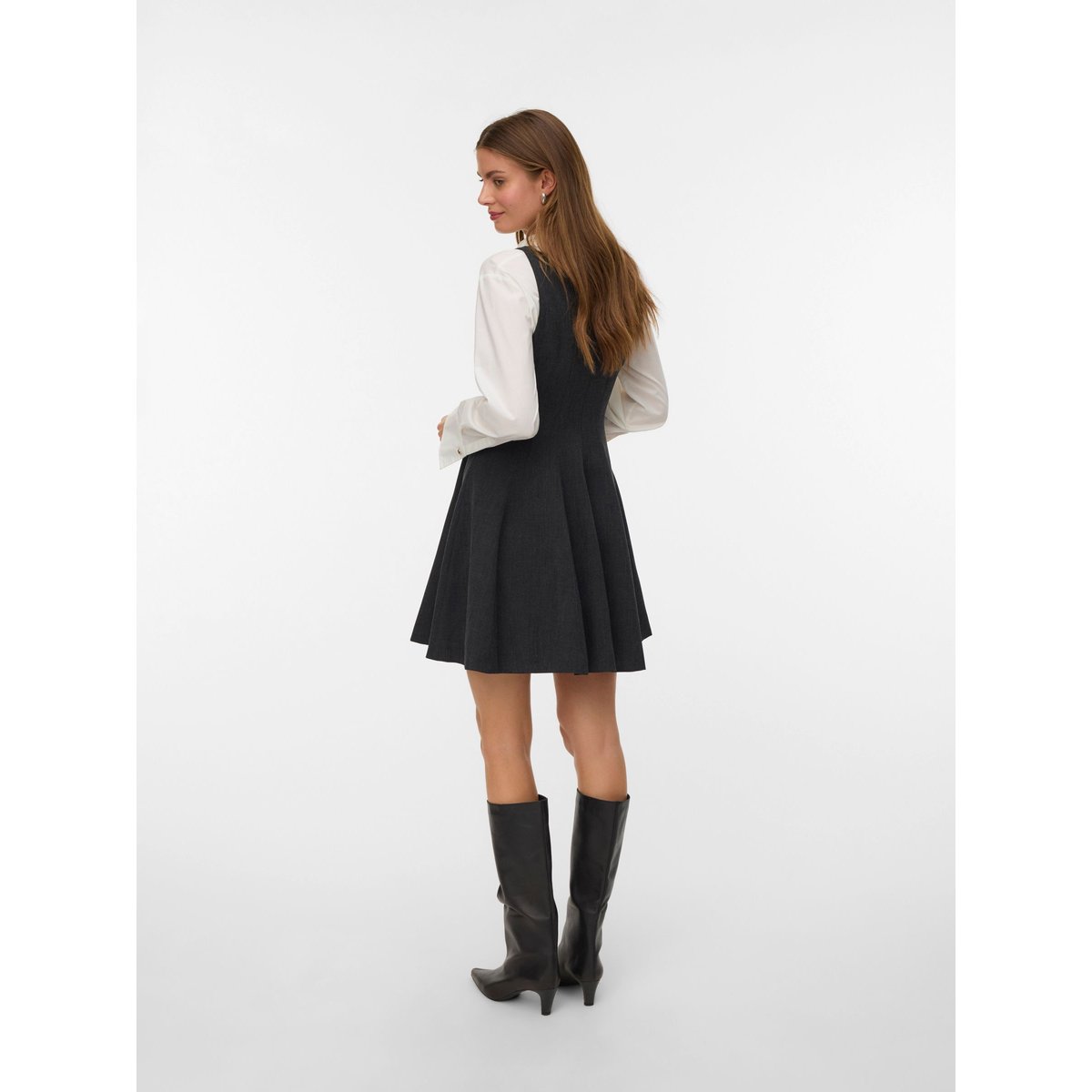 Robe Peplum dark grey melange, VERO MODA
