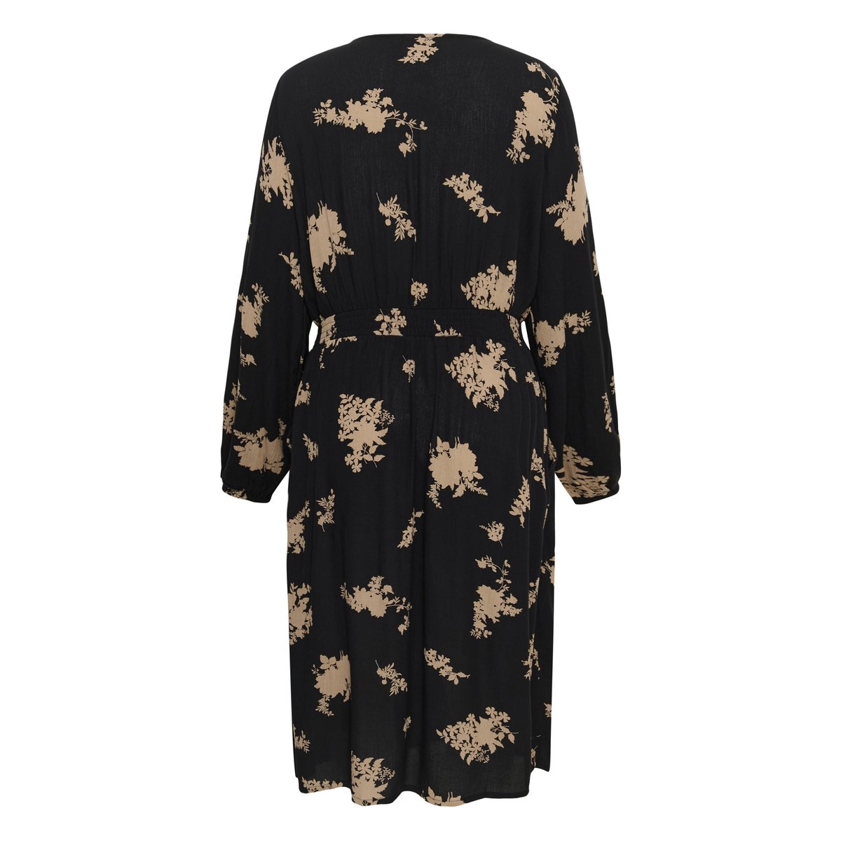 Robe noir/marron floral, KAFFE CURVE