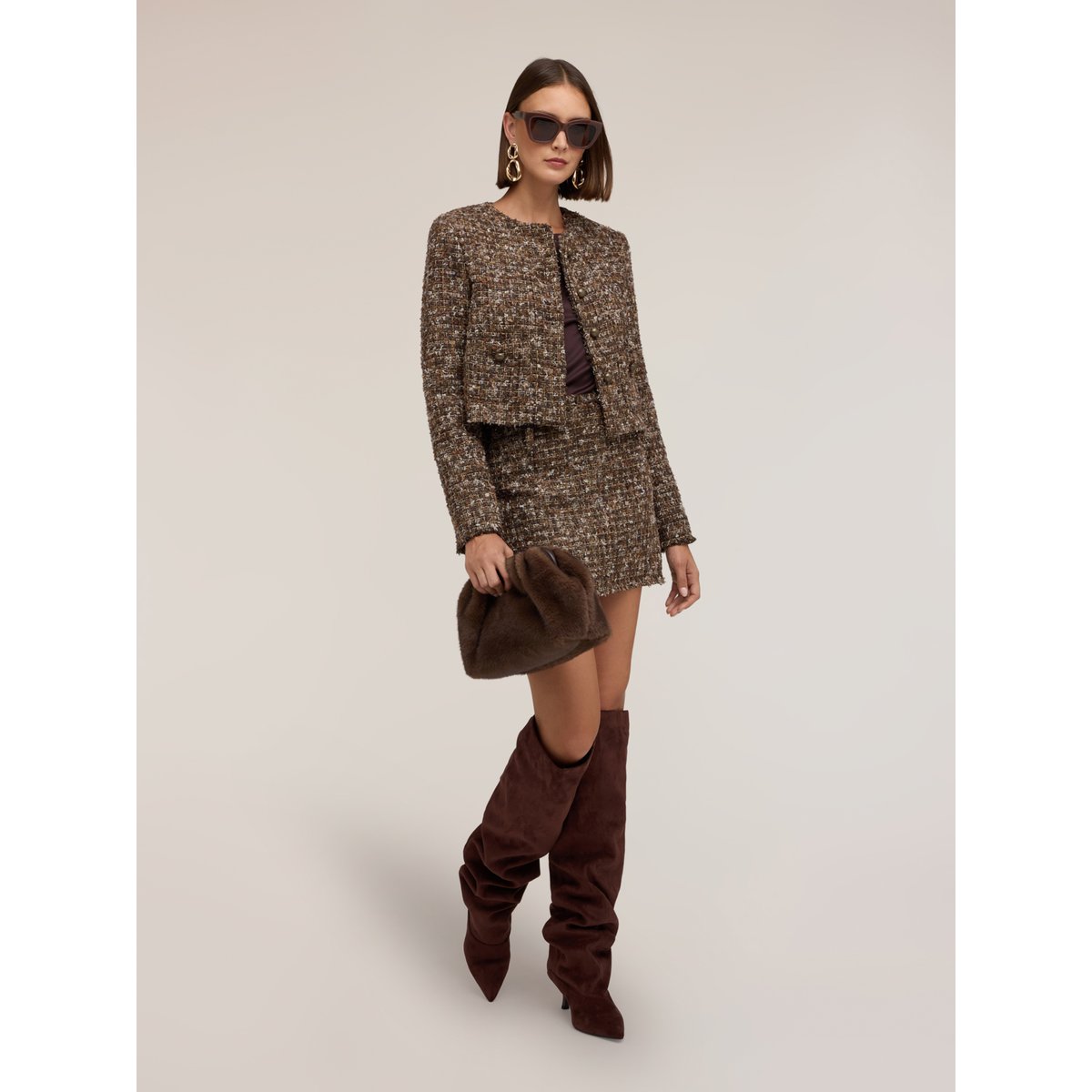 Veste avec boutons métalliques marron, MOTIVI