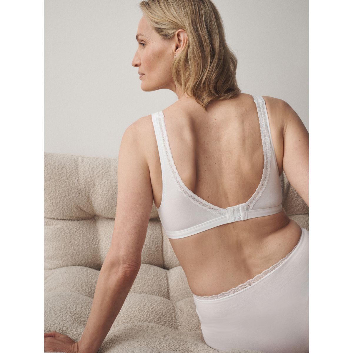 Brassière coton spécial ménopause, lot de 2 noir/blanc, NEXT