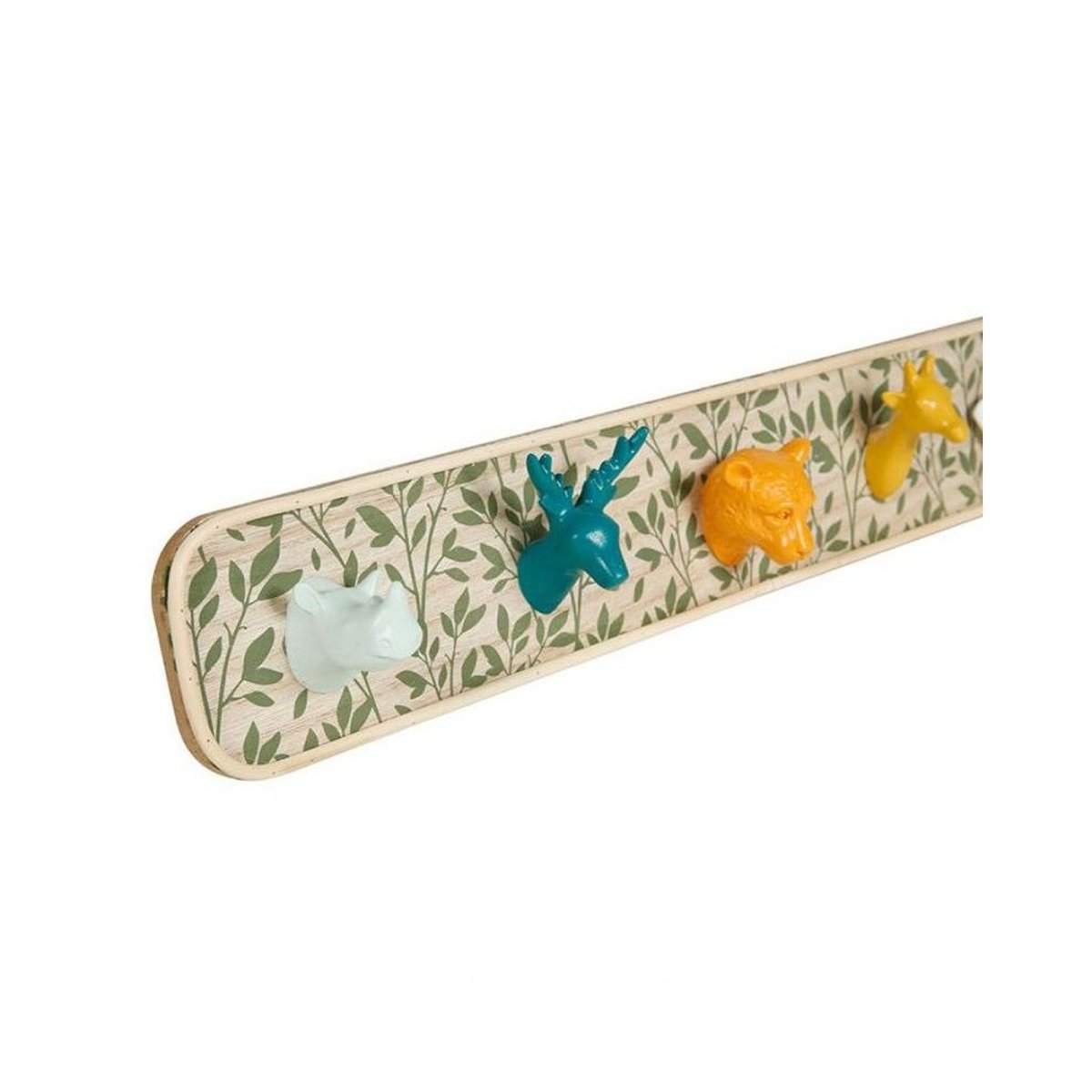 Patère 5 têtes animaux beige, DECORATIE