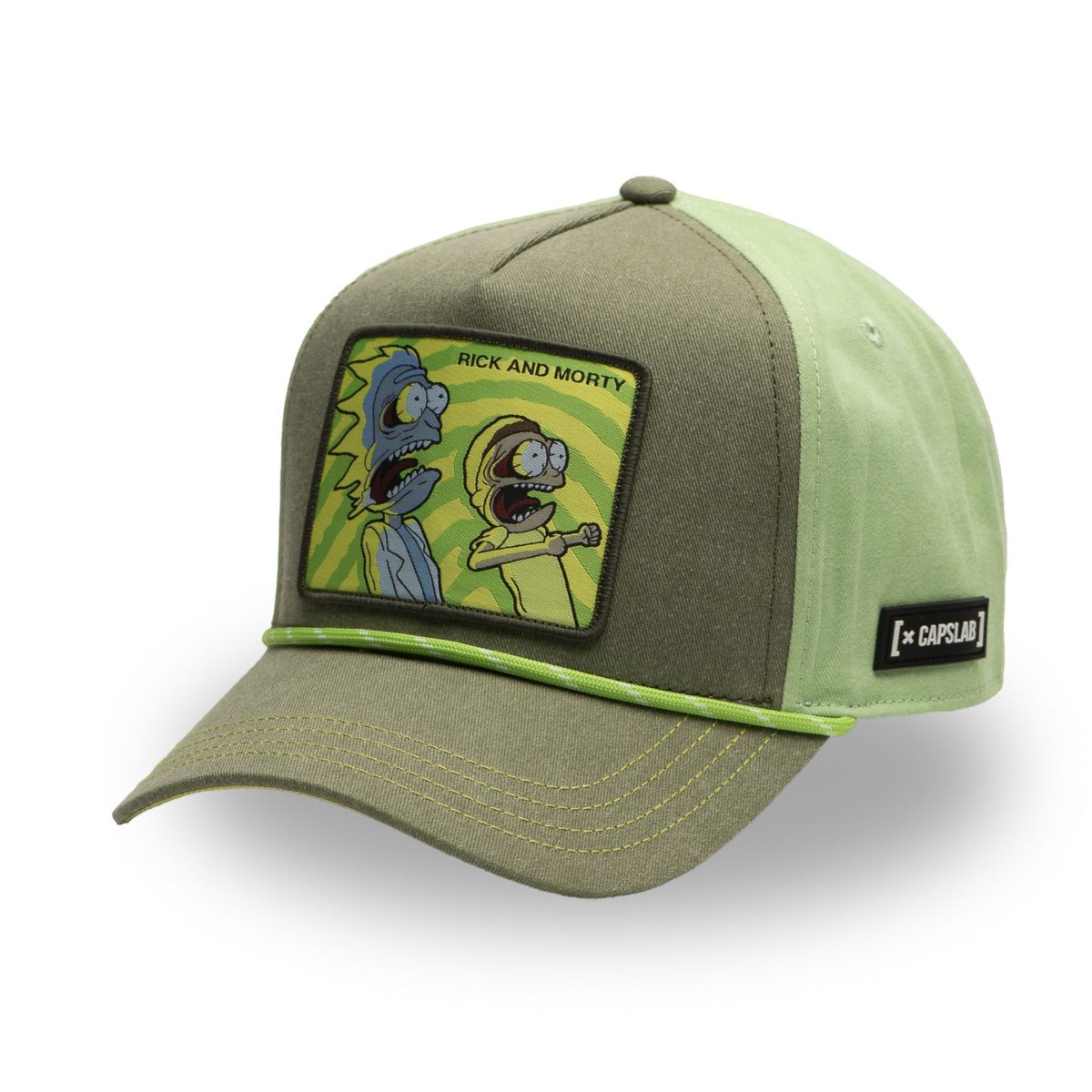 Casquette baseball Rick & Morty vert clair/kaki, CAPSLAB