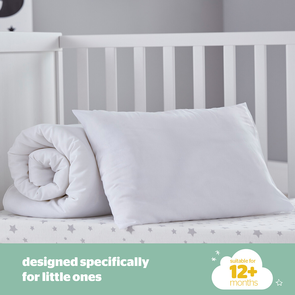 Safe Nights Toddler Bed Set - 4.5 Tog white, SILENTNIGHT