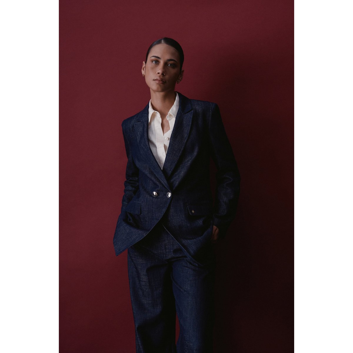 BLAZER STRUCTURÉ BRILLANT bleu foncé, SALSA JEANS