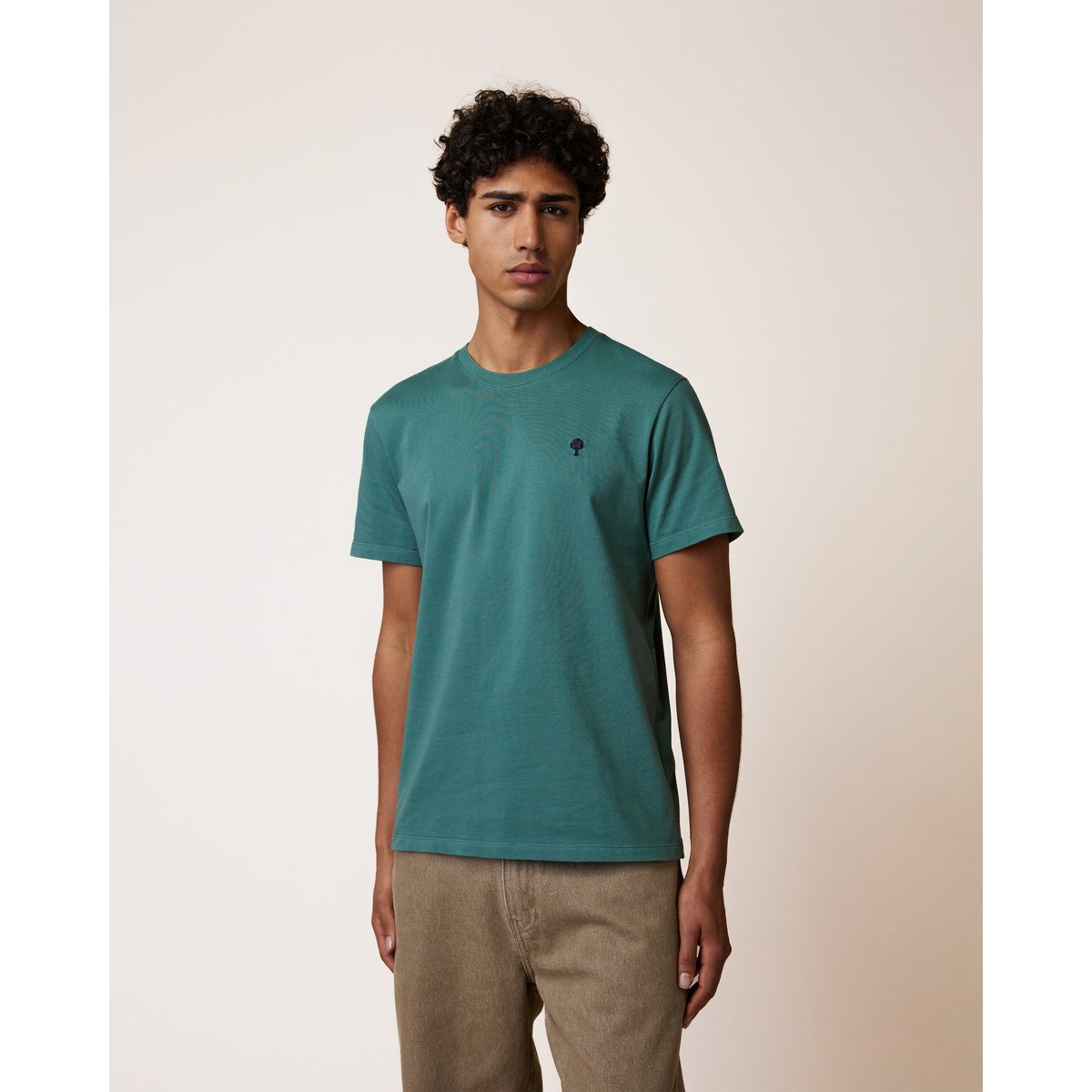 T-shirt en maille vert clair grisé, FAGUO