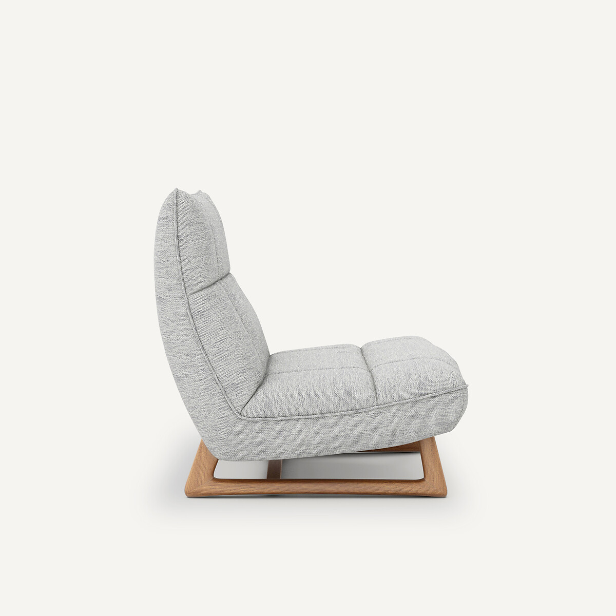 Fauteuil version chêne et tissu chiné, Lafar gris, AM.PM