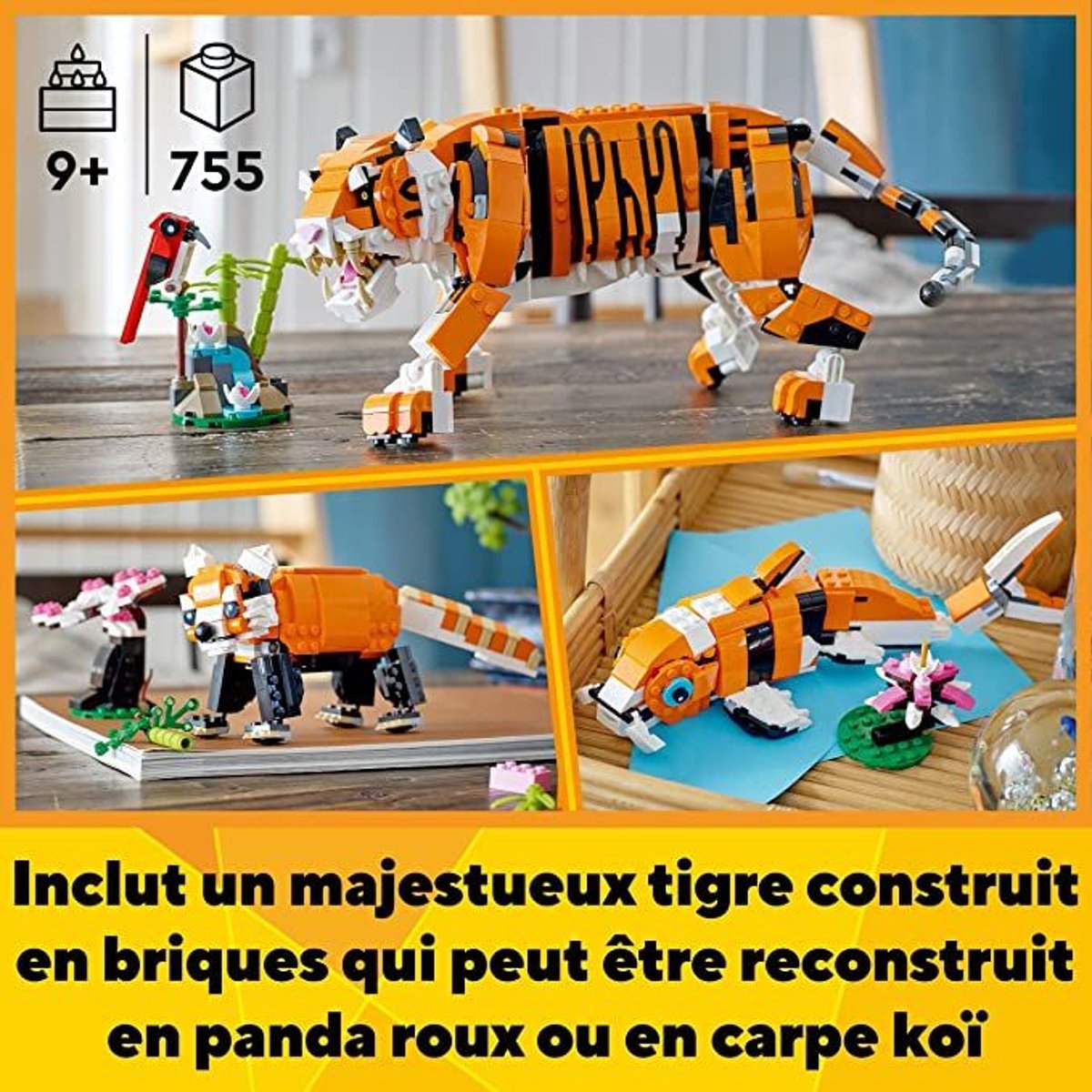 LEGO Creator - Construction du Tigre Majestueux 31129 multicolore, LEGO