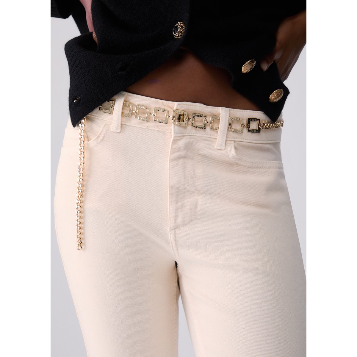 Pantalon skinny avec ceinture angora, LIU JO