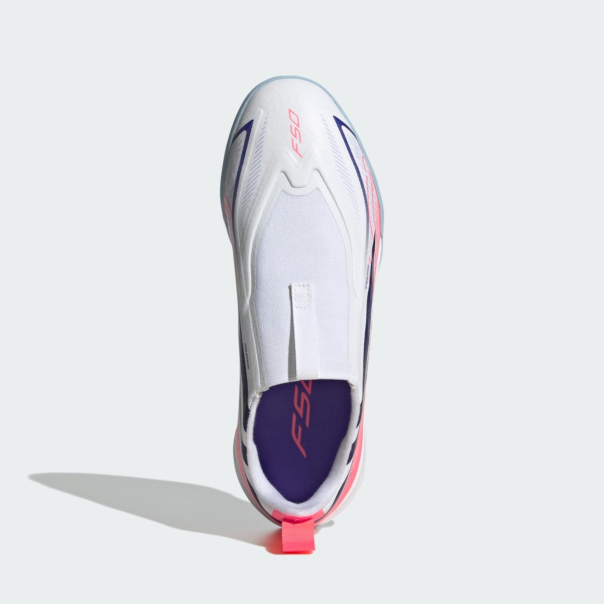 Chaussure De Football F50 Hyperfast League Sans Lacets Salle Enfants Chaussure De Football F50 Hyperfast League Sans Lacets Salle Enfants cloud white / solar purple / solar turbo, adidas Performance
