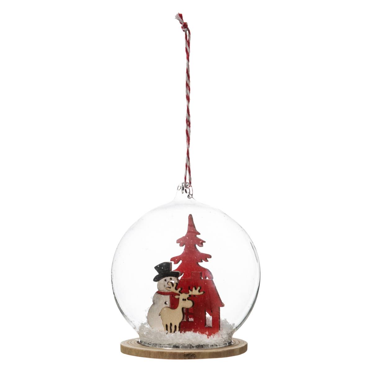 Boule intérieur sujets 7,5 cm verre transparent, FEERIC LIGHTS & CHRISTMAS