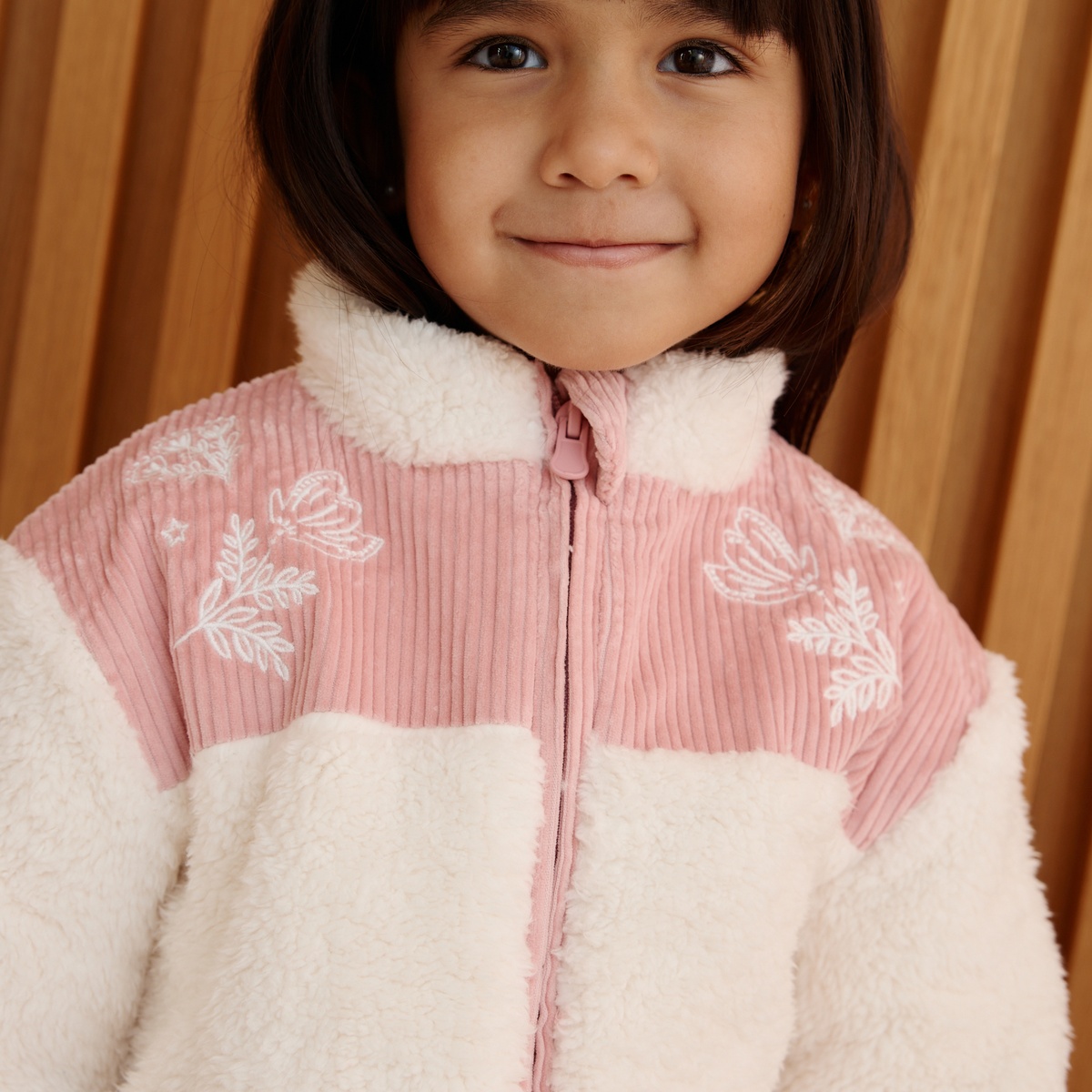 Veste enfant en sherpa Cléo rose, PETIT BEGUIN