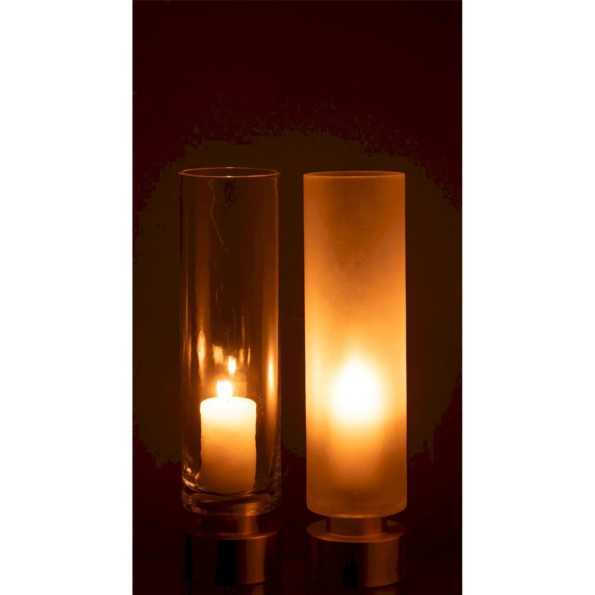 Photophore vase en verre, Lot de 2 transparent et or, RECOLLECTION
