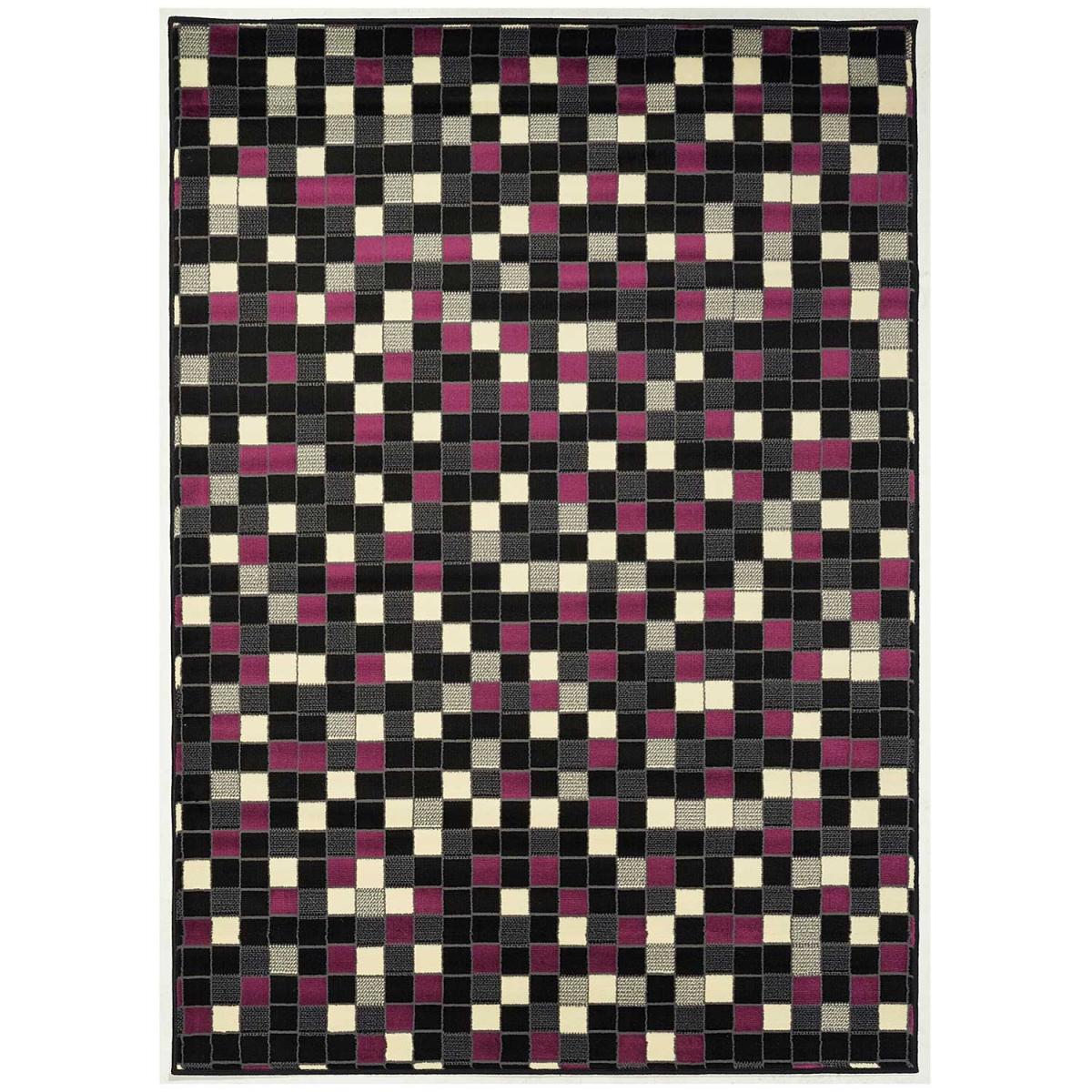 Tapis Chambre tissé motif géométrique PICASLER fuchsia, UN AMOUR DE TAPIS