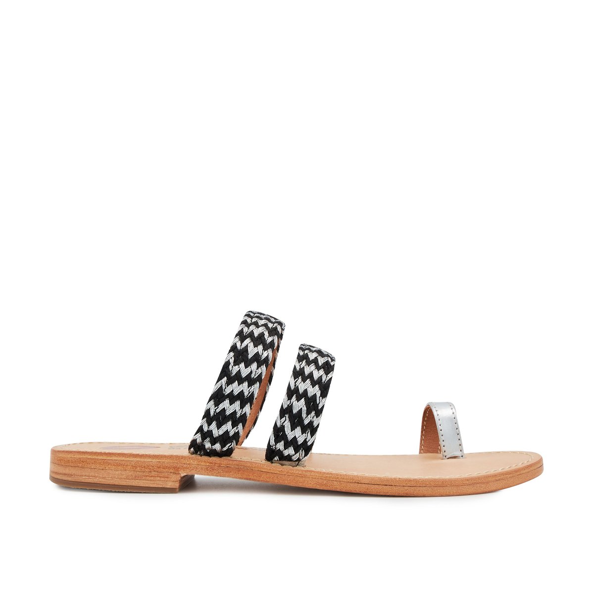 Sandales En Cuir Theresa noir-silver, BONS BAISERS