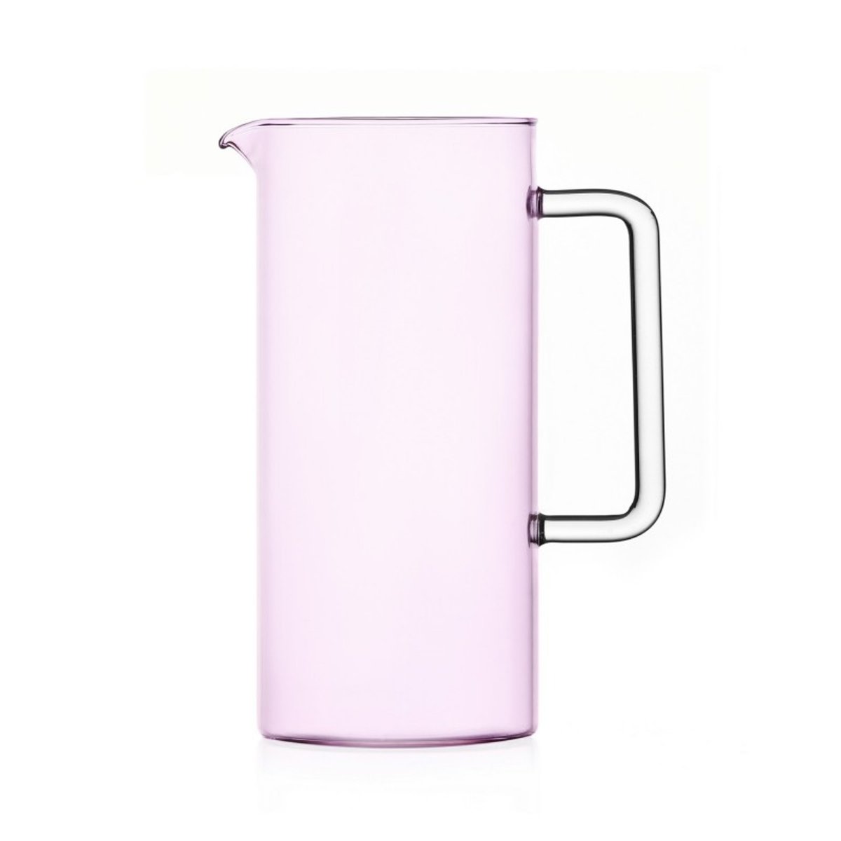 Carafe à eau design droite verre Tube rose, ICHENDORF