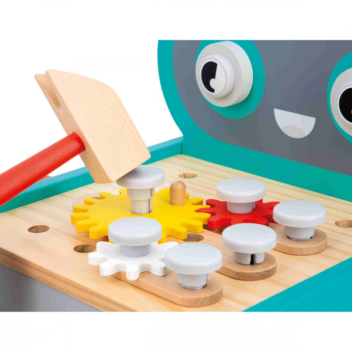 Chariot En Bois Robot multicolore, JANOD