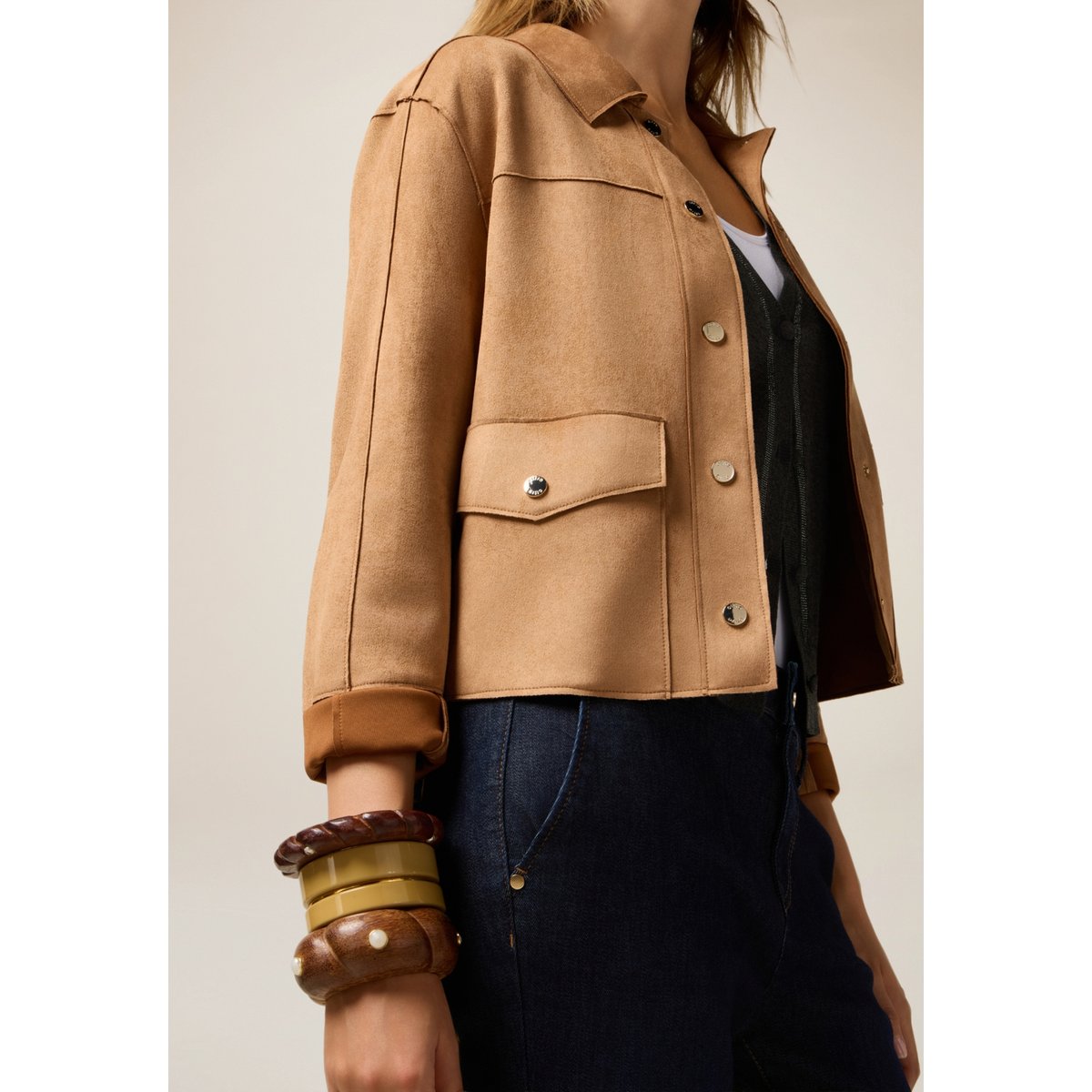 Veste courte marron, OLTRE