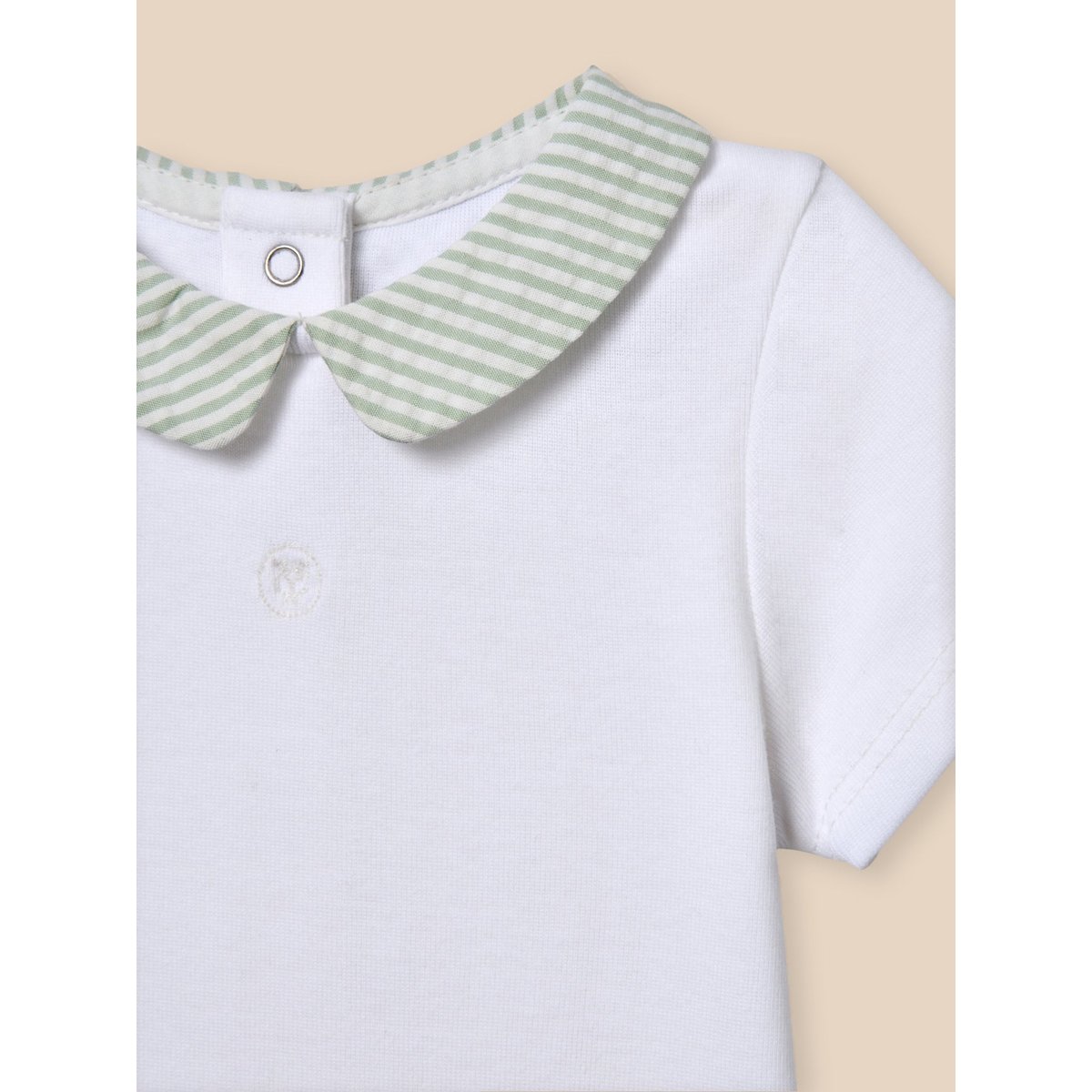 Body  col rayé - coton biologique rayure amande, CYRILLUS