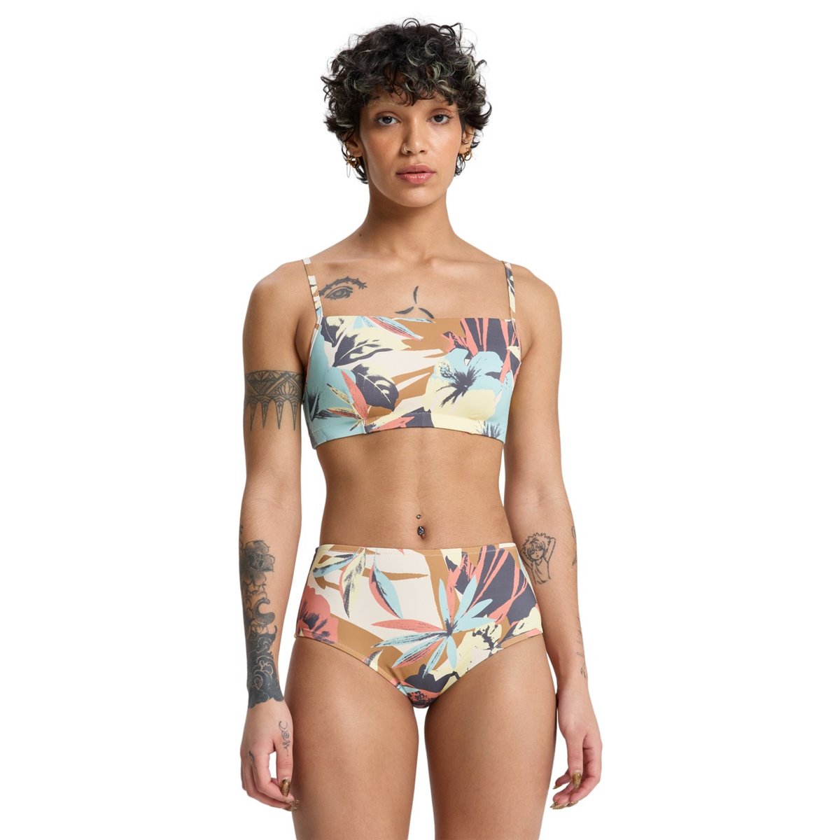 Haut de bikini brassière COBIDJI beige garden glade interact floral, QUIKSILVER