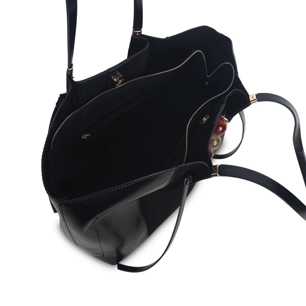 Grand sac shopper L Tarick noir,doré, LOLLIPOPS