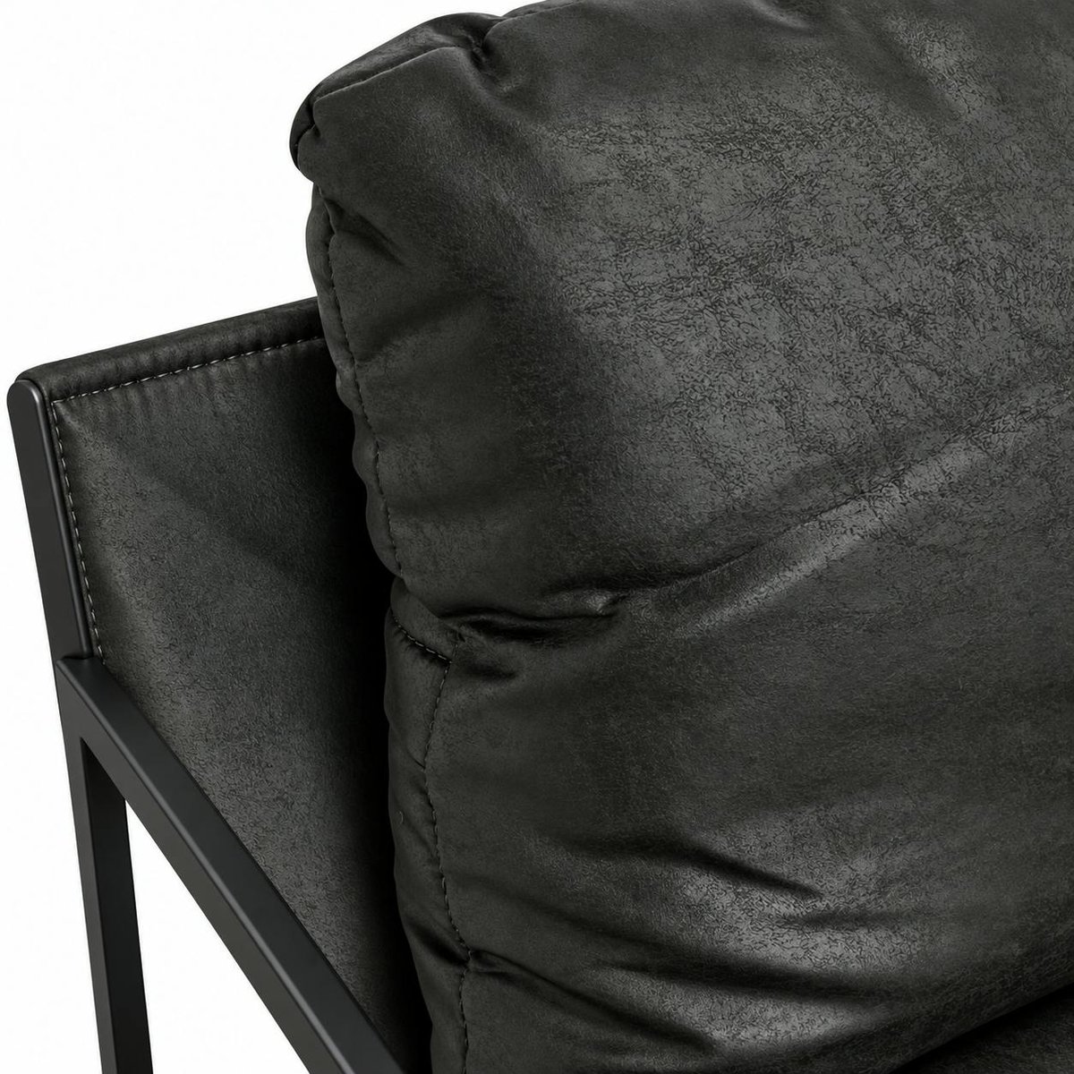 Fauteuil design tissu anthracite et métal EPIKA anthracite, PIER IMPORT