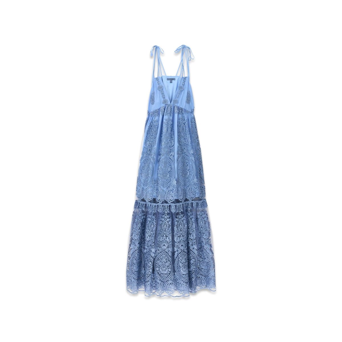 Maxi Brodé Dress blau multi, GUESS