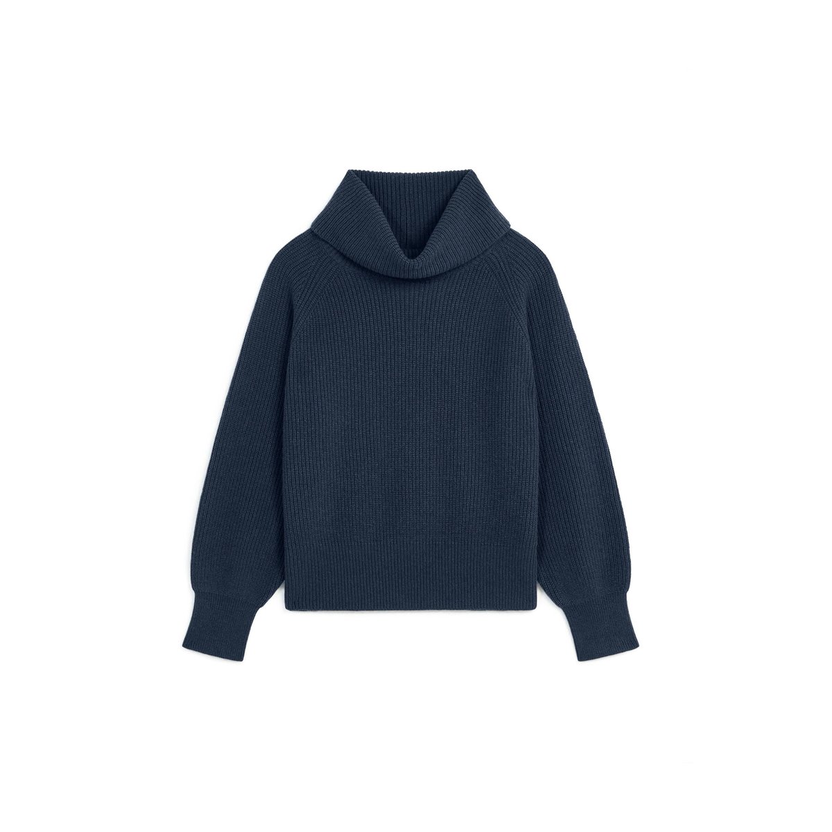 Pull col roulé à côtes bleu denim, RODIER