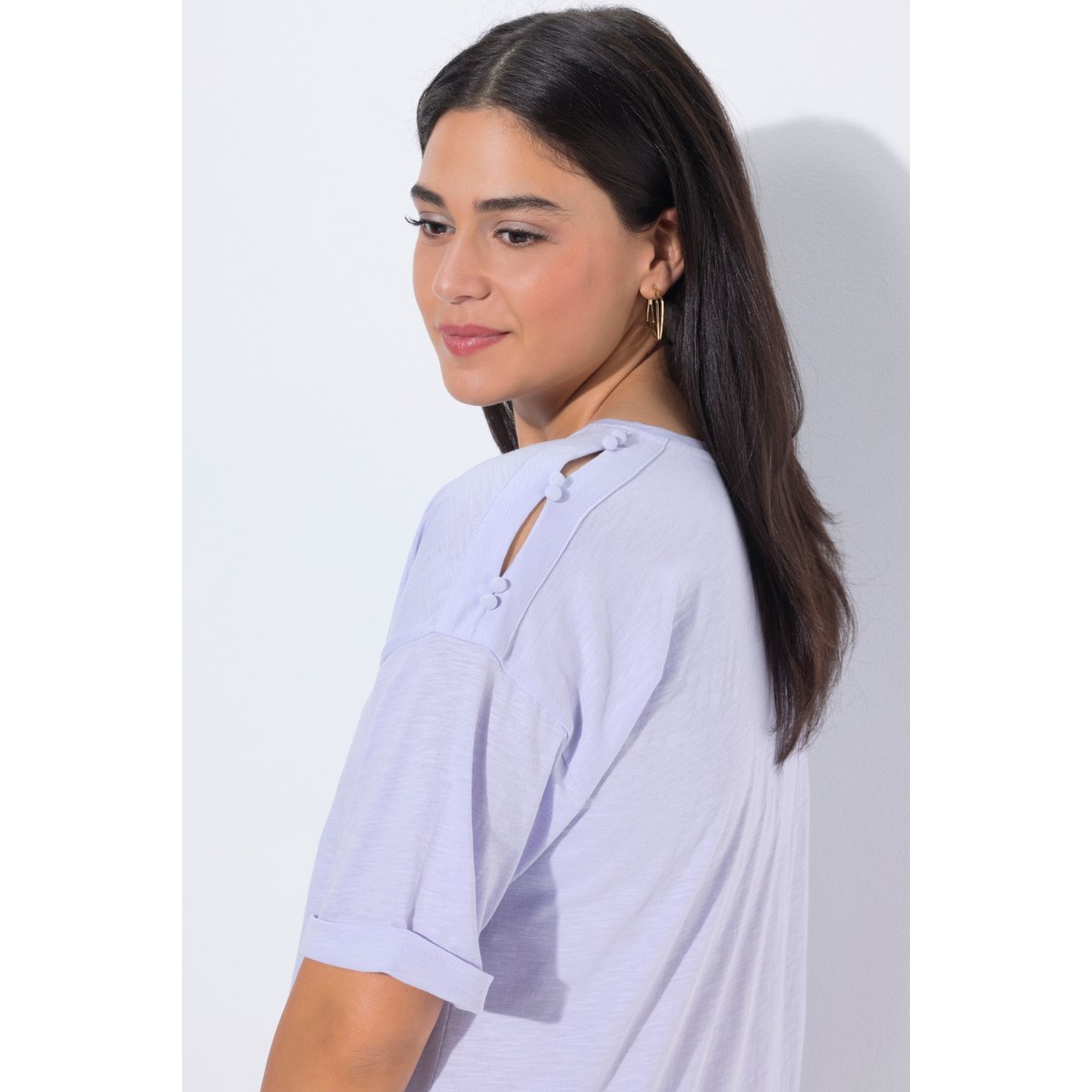 T-shirt oversize, épaules fendues lavande, ULLA POPKEN