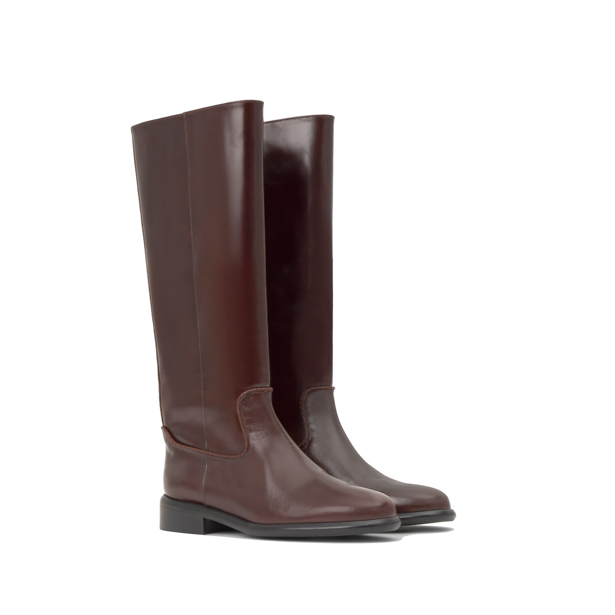 Bottes classiques plates en cuir ELI marron, CASTANER