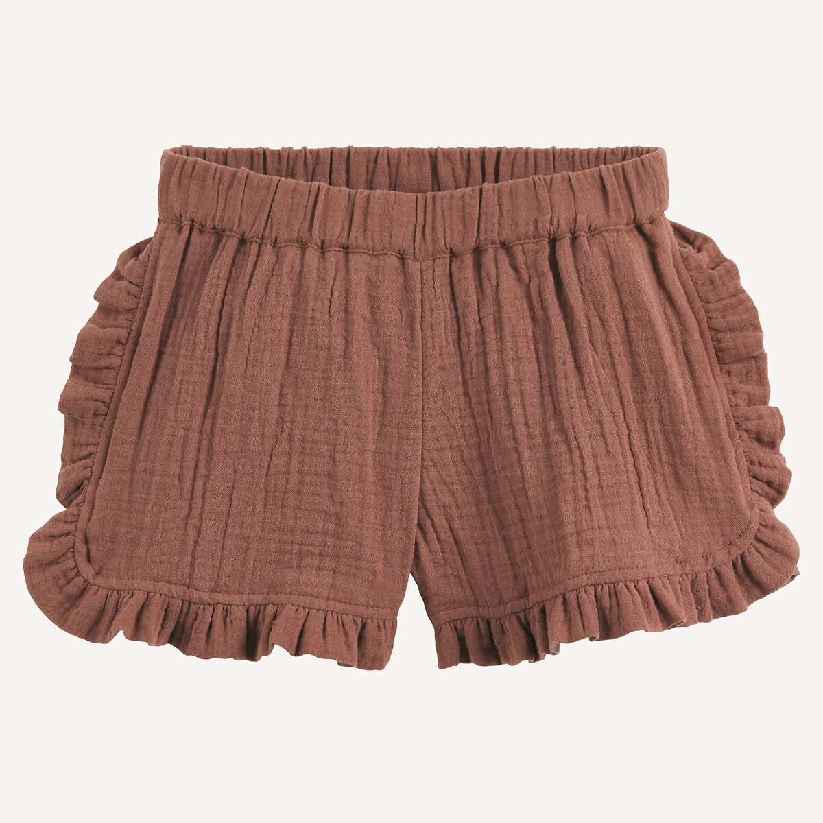 Short en gaze de coton marron foncé, LA REDOUTE COLLECTIONS