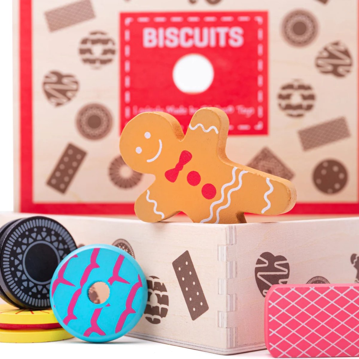 Boîte à biscuits en bois beige, BIGJIGS