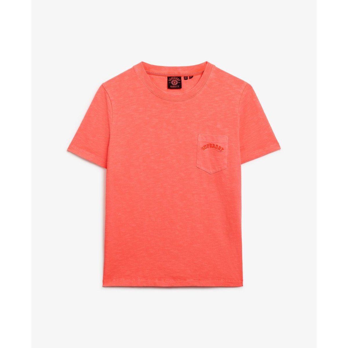 T-shirt à poche et logo Garment Dye Essential corail épicé, SUPERDRY
