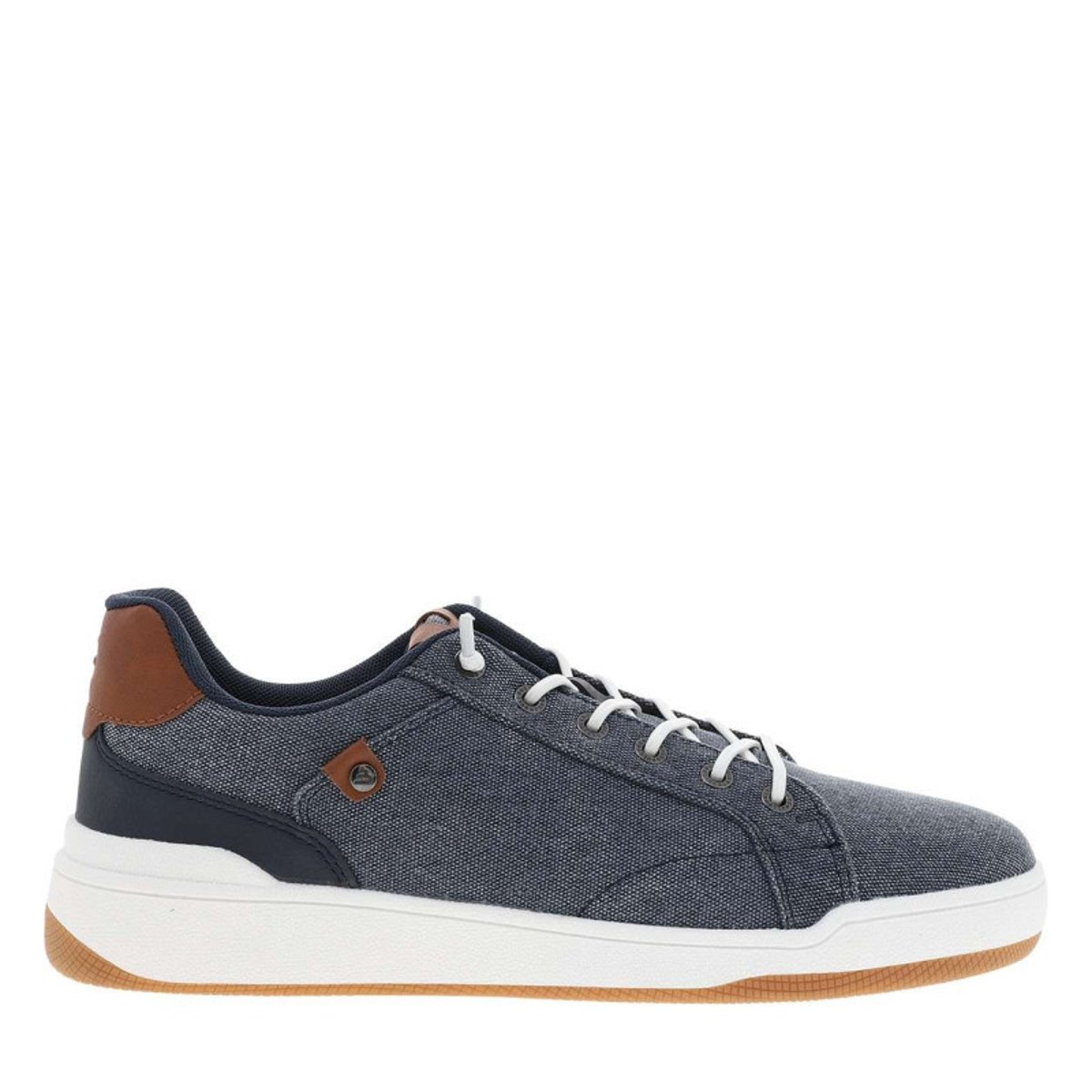 Sneakers bleu marine avec un talon plat et des lacets élastiqués bleu foncé, BULLBOXER