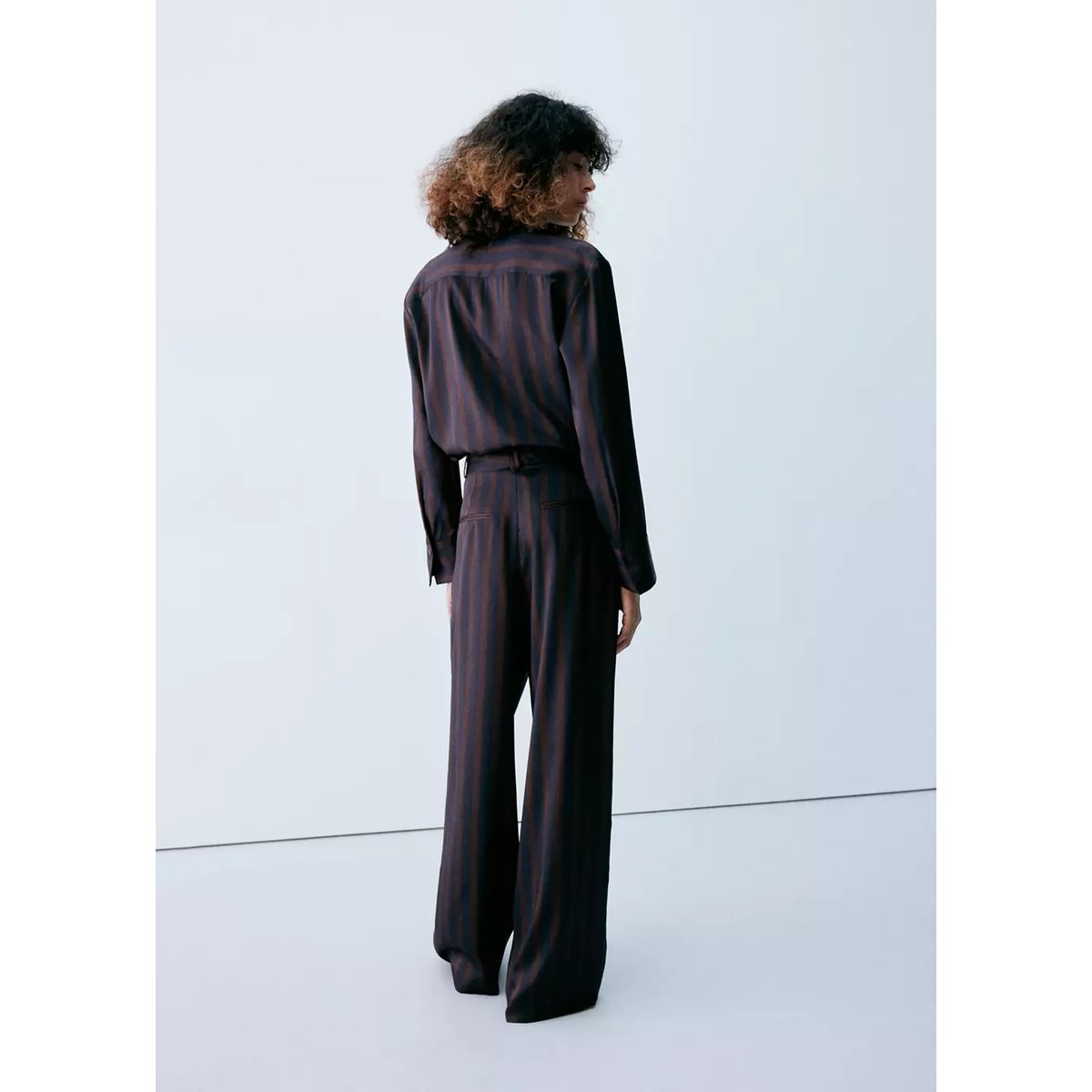 Pantalon rayures pinces bleu marine, MANGO