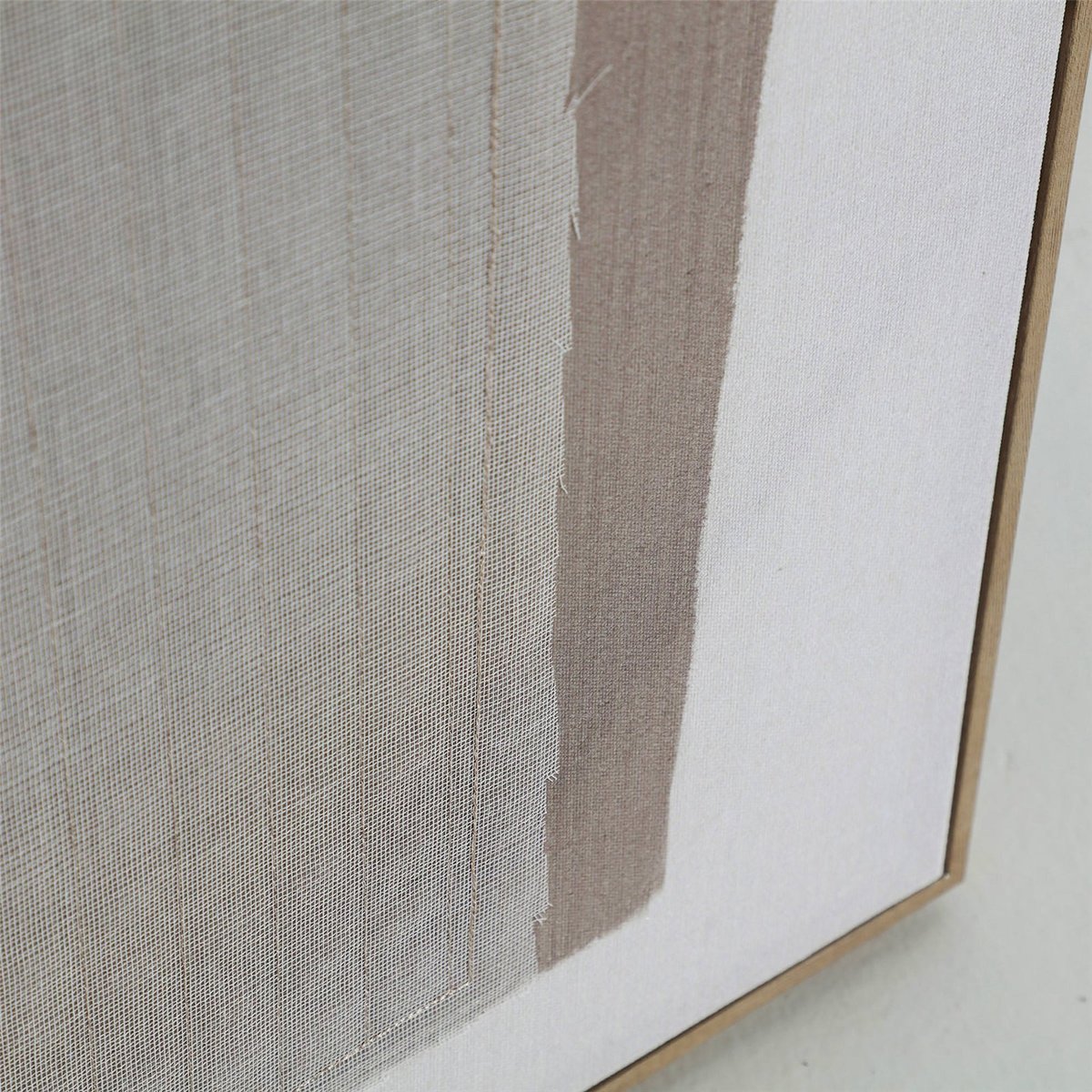 Lot de 2 tableaux abstraits contemporains marron chaud et lin blanc, RECOLLECTION