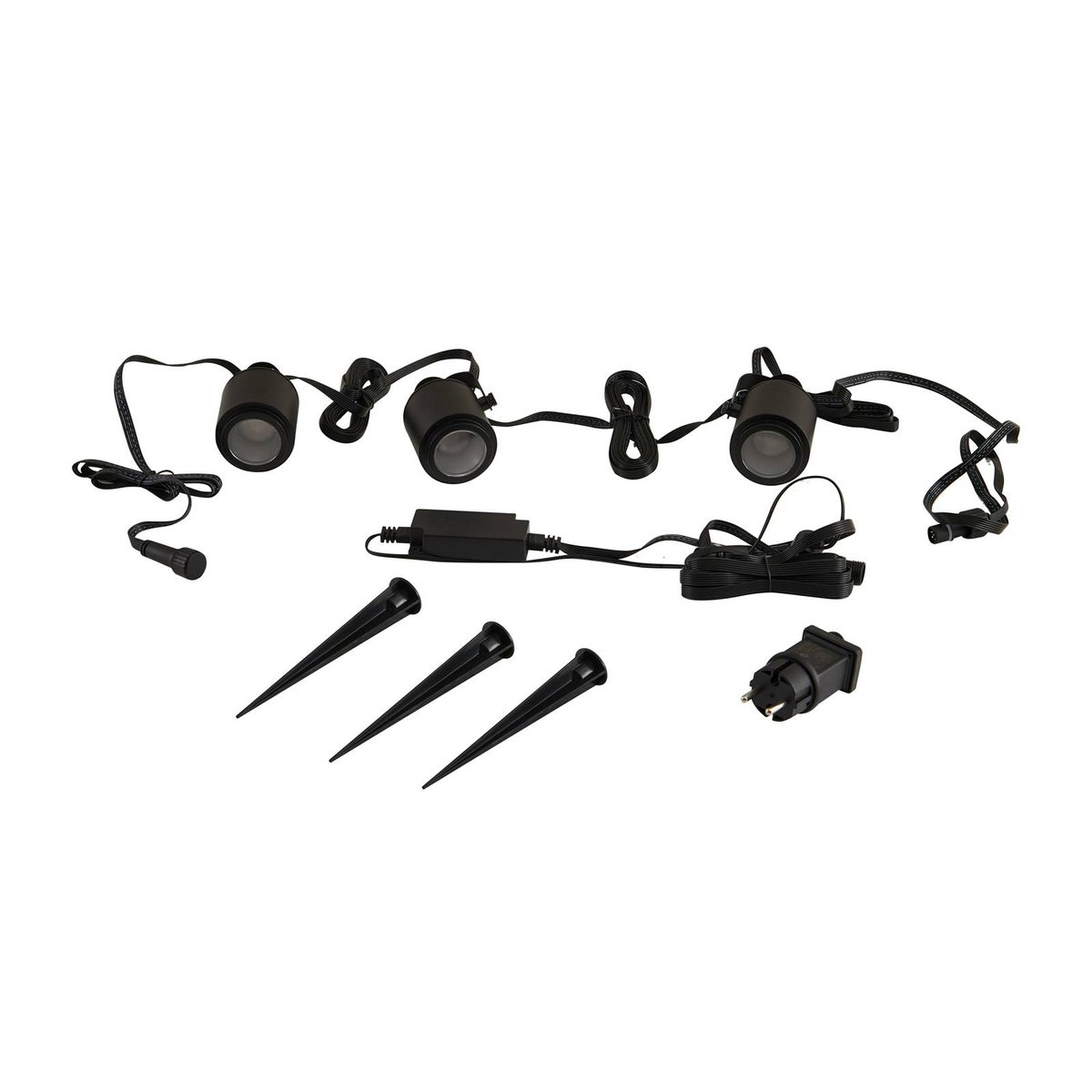 en métal moderneLED, Nymo noir, transparent, LINDBY