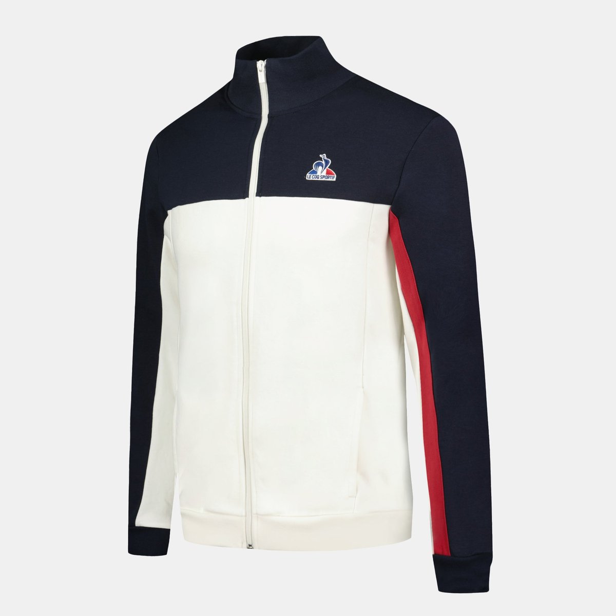 Sweat zippé Tricolore beige, LE COQ SPORTIF