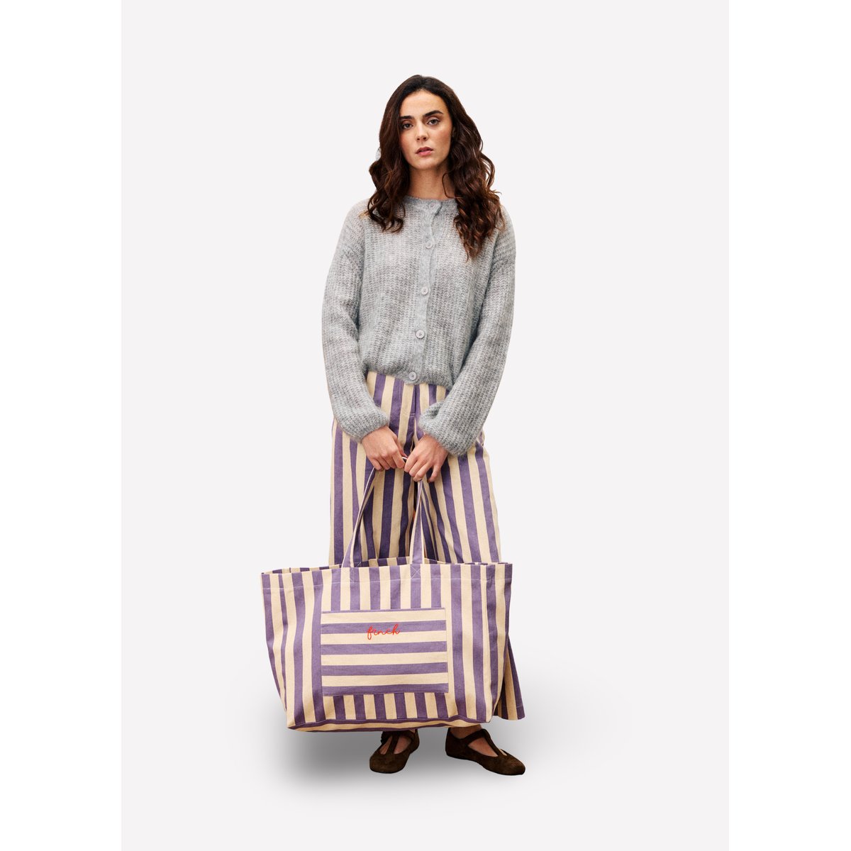 Sac en coton CANDEILLE violet lilas, FRNCH